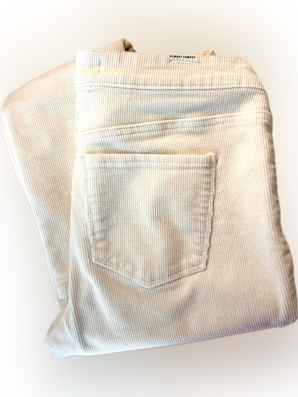 Almost Famous Cream Corduroy Pants Size 5